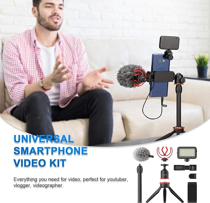 Boya Vlogger Kit Plus BY-VG350 (Led Light/Tripod/Shock Mount/Microphone With Monitoring, Super Cardiod Pattern) [2]