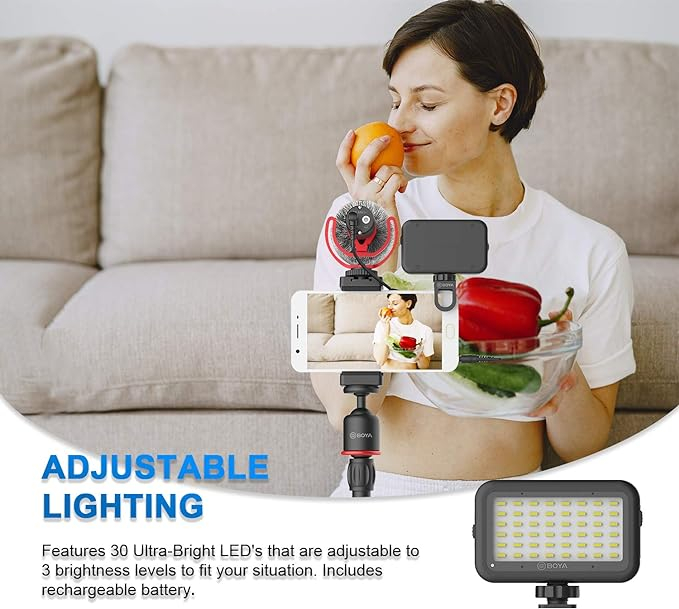 Boya Vlogger Kit Plus BY-VG350 (Led Light/Tripod/Shock Mount/Microphone With Monitoring, Super Cardiod Pattern) [4]