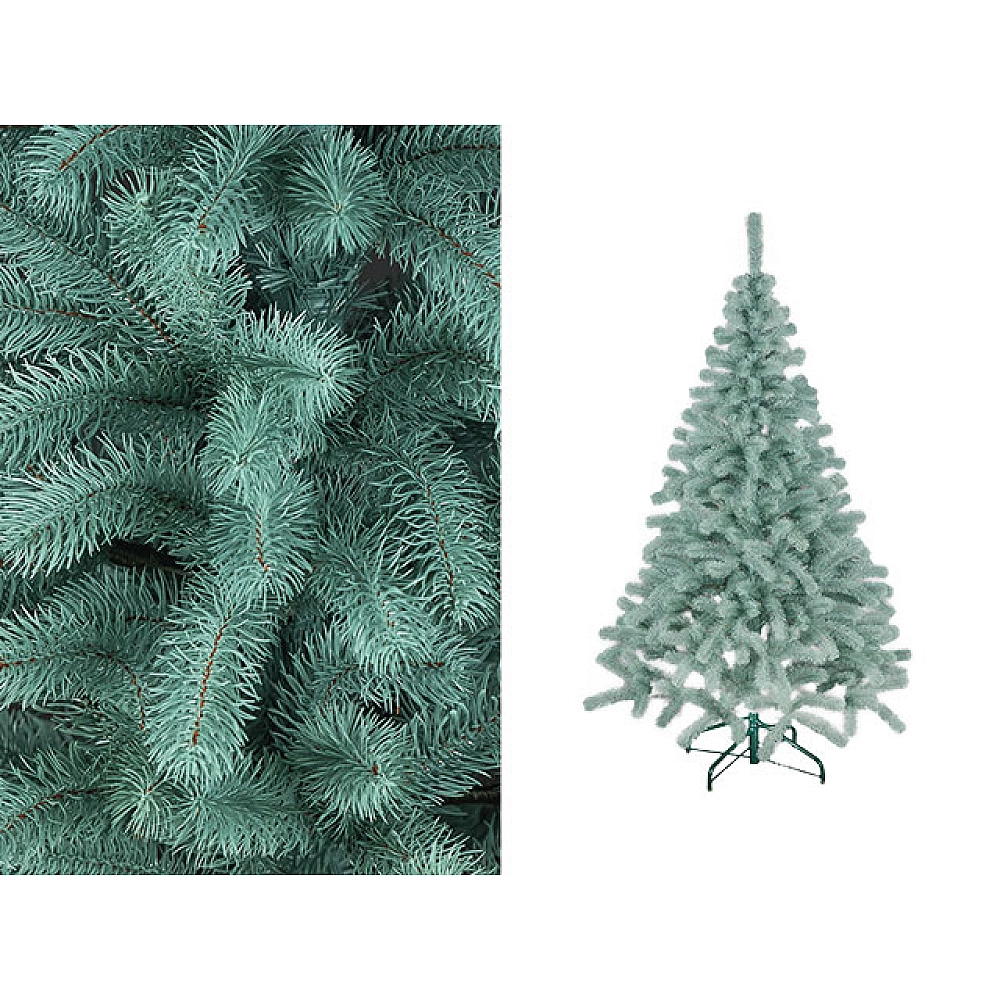 Искусственная ёлка Prezident голубая, литые иголки, 150 см, 414 веток, PE – декоративная цветная ёлка [1]
