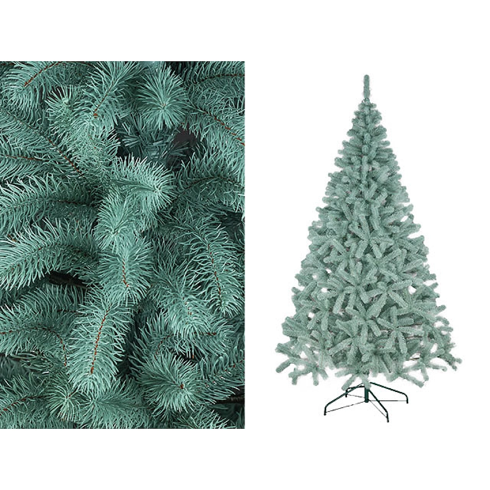 Искусственная ёлка Prezident голубая, литые иголки, 210 см, 806 веток, PE – элегантная ёлка [1]