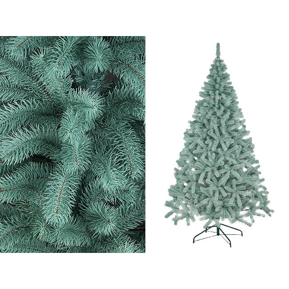 Искусственная ёлка Prezident голубая, литые иголки, 250 см, 1156 веток, PE – премиум высокая ёлка [1]