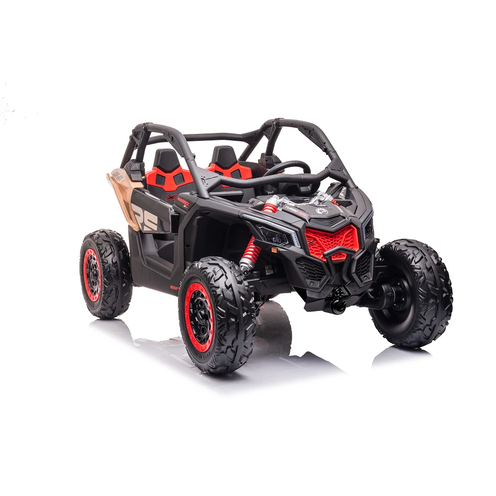 Buggy electric pentru copii BRP Can-Am Maverick Turbo 24V (4x4, 4x200W, Baterie 24V 7Ah, 2 Locuri Eco-piele, Roți EVA, Telecomandă 2.4G, Negru) [3]