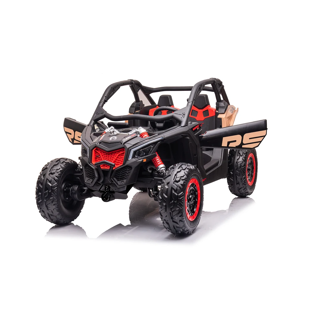 Buggy electric pentru copii BRP Can-Am Maverick Turbo 24V (4x4, 4x200W, Baterie 24V 7Ah, 2 Locuri Eco-piele, Roți EVA, Telecomandă 2.4G, Negru) [5]