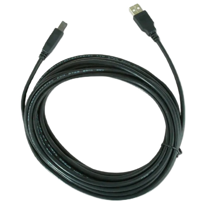 Кабель для передачи данных Gembird CCP-USB2-AMBM-15, USB Type-A/USB Type-B, 5м, Черный – Надежное подключение периферийных устройств [2]