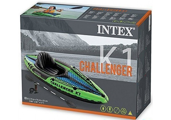 Caiac gonflabil INTEX Challenger K1 cu vâsle și pompă, 274x76x33 cm – ideal pentru aventuri pe râu și lac [6]