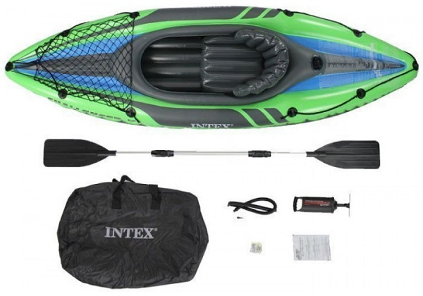 Caiac gonflabil INTEX Challenger K1 cu vâsle și pompă, 274x76x33 cm – ideal pentru aventuri pe râu și lac [7]
