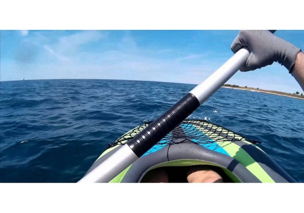 Caiac gonflabil INTEX Challenger K1 cu vâsle și pompă, 274x76x33 cm – ideal pentru aventuri pe râu și lac [4]