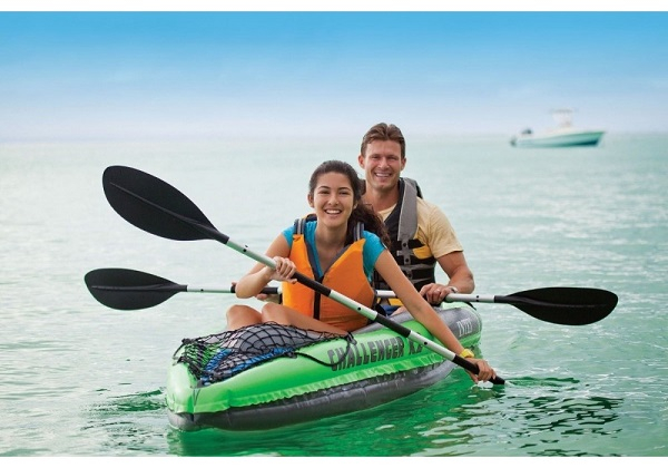 Caiac gonflabil INTEX Challenger K2 pentru 2 persoane cu vâsle și pompă, 351x76x38 cm – ideal pentru aventuri în doi pe apă [7]