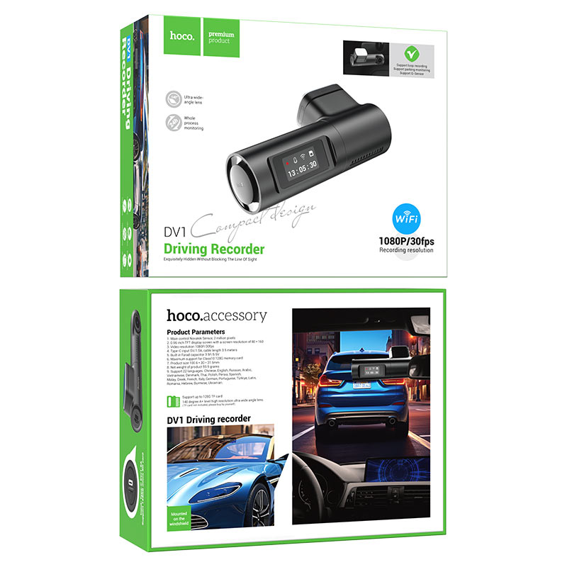 Cameră auto compactă Kacam DV1 cu Wi-Fi – Înregistrare Full HD 1080P + aplicație mobilă pentru siguranță și control total! [8]