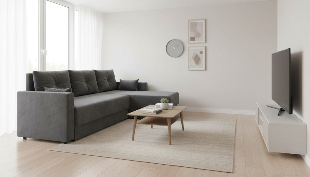 Canapea de colț extensibilă Euro Casa Carbon (Colț universal, Ladă depozitare, Culoare Gri Închis / Sur Închis) [2]