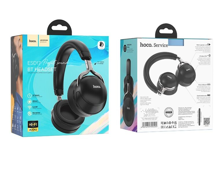 Căști Bluetooth ESD17 Profit Sound, Negru – Autonomie 12h, Bluetooth 5.3, FM, TF, Microfon [7]