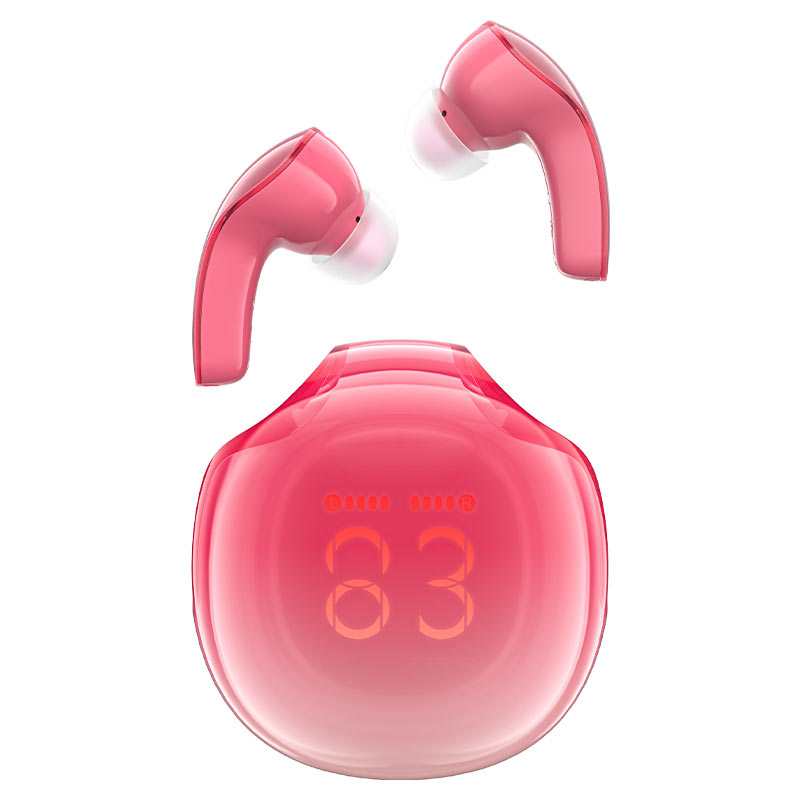 Căști Bluetooth T9 Crystal (Air) pomelo roșu – căști wireless, Bluetooth, Crystal, roșu [1]