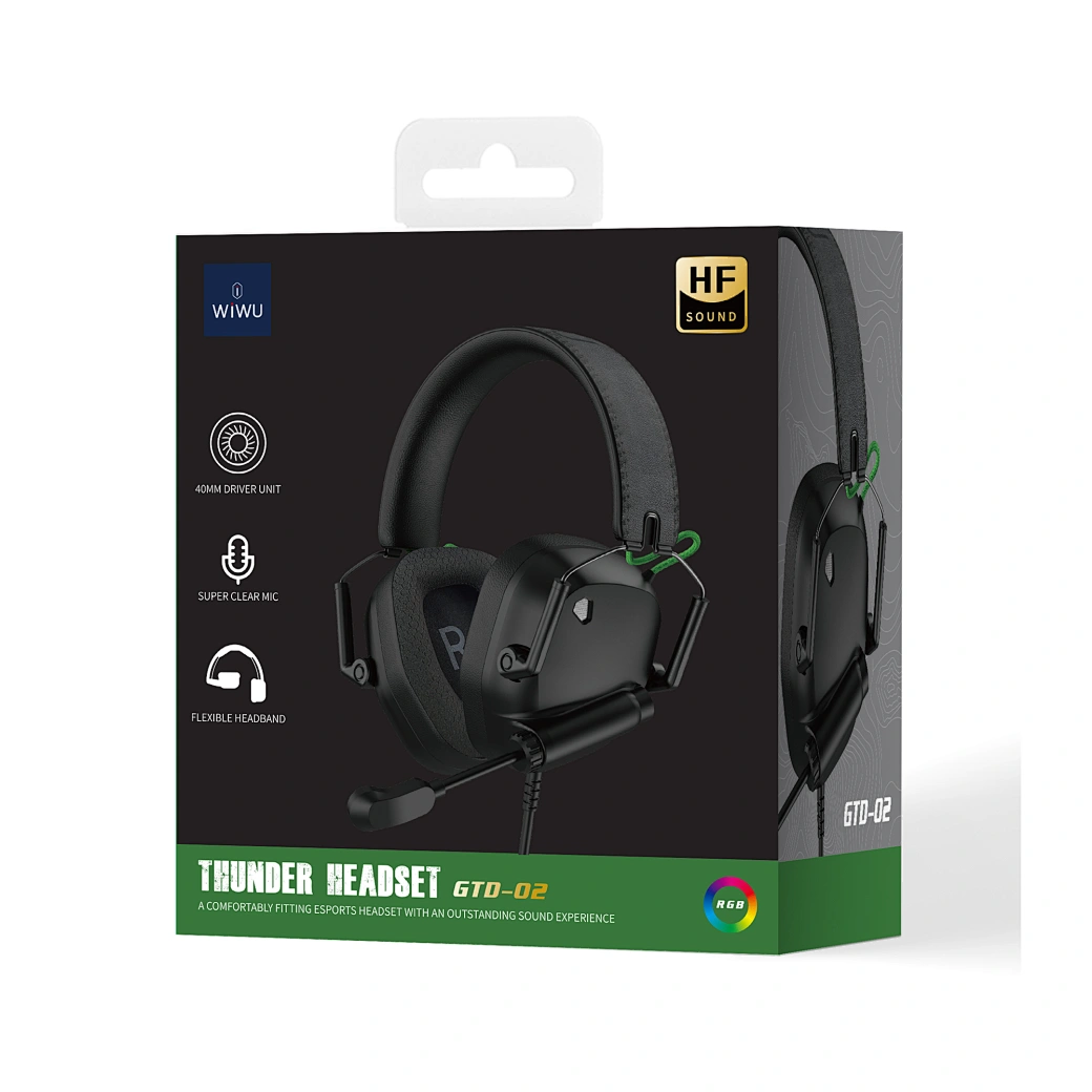 Căști Gaming WiWU Thunder GTD-02 cu Cablu, 3.5mm + USB, Microfon Retractabil, Difuzor de 40mm [4]