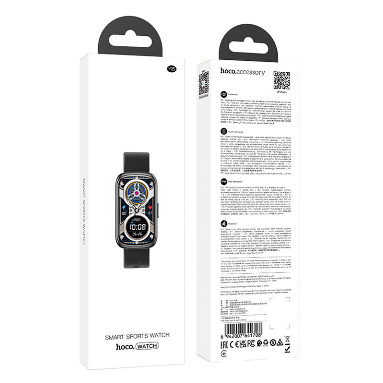 Ceas Inteligent Sport Y25, Negru – Performanță Compactă, Stil Sportiv [4]