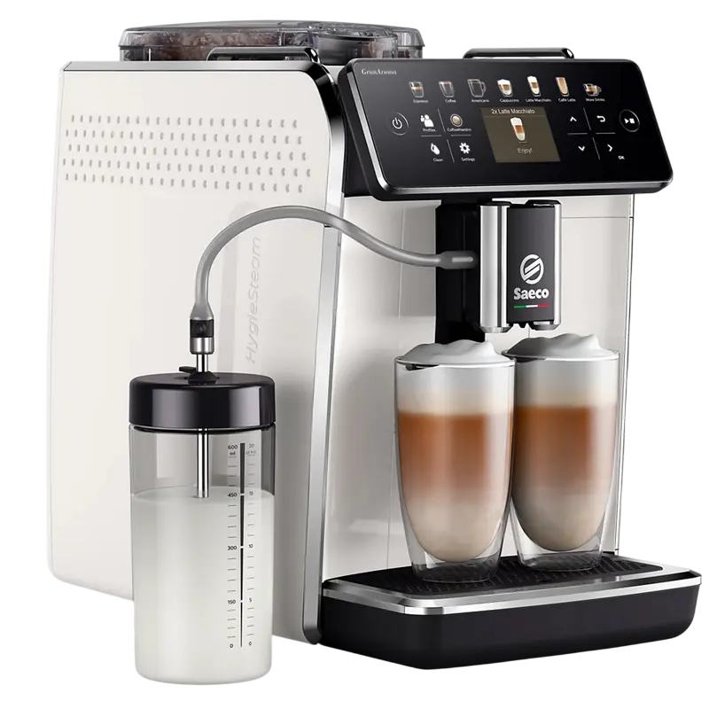 Кофемашина Saeco SM6580/20, 1500 Вт, 15 бар, 1.8 л, регулируемая кофемолка, автоматическое вспенивание, белый | черный [3]