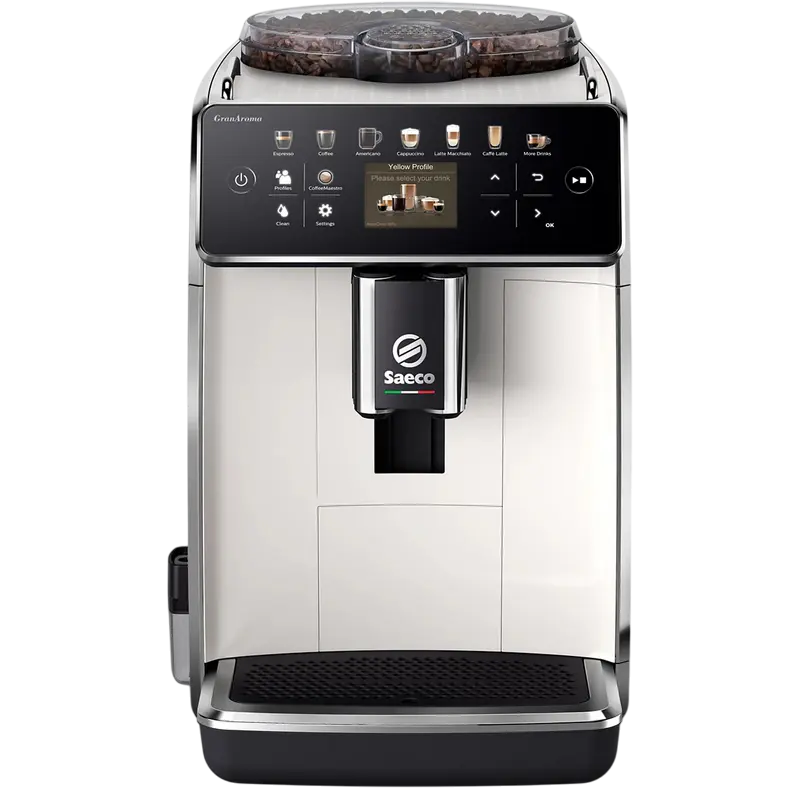 Кофемашина Saeco SM6580/20, 1500 Вт, 15 бар, 1.8 л, регулируемая кофемолка, автоматическое вспенивание, белый | черный [2]