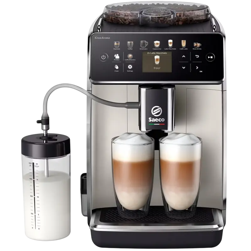 Кофемашина Saeco SM6582/30, 1500 Вт, 15 бар, 1.8 л, регулируемая кофемолка, автоматическое вспенивание, черный металлик [1]