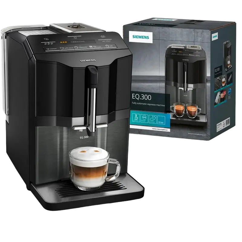 Aparat de cafea Siemens TI355209RW, 1300W, 15 bar, 1.4L, râșniță reglabilă, spumare automată, Negru [2]