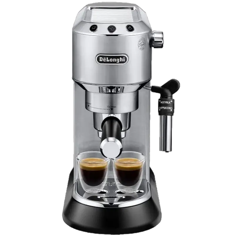 Ручная кофеварка DeLonghi Dedica EC685, 1300W, 15 бар, Серебристая – Эспрессо по-итальянски у вас дома [1]