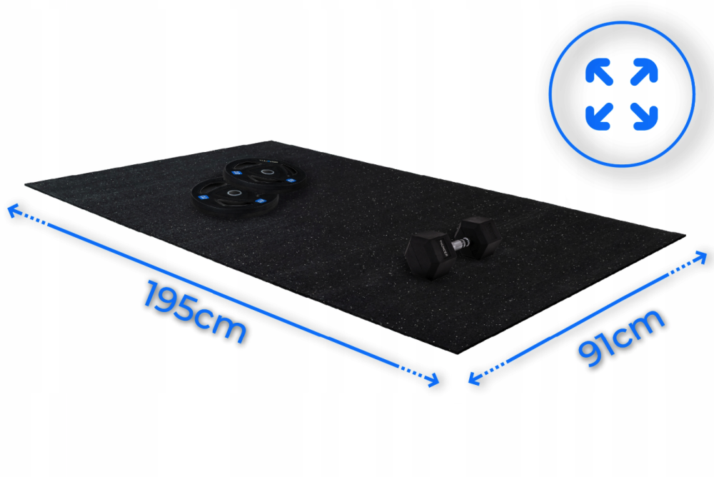 Шумоизолирующий фитнес-коврик THUNDER (189×89×0,6 см) – Черный [4]