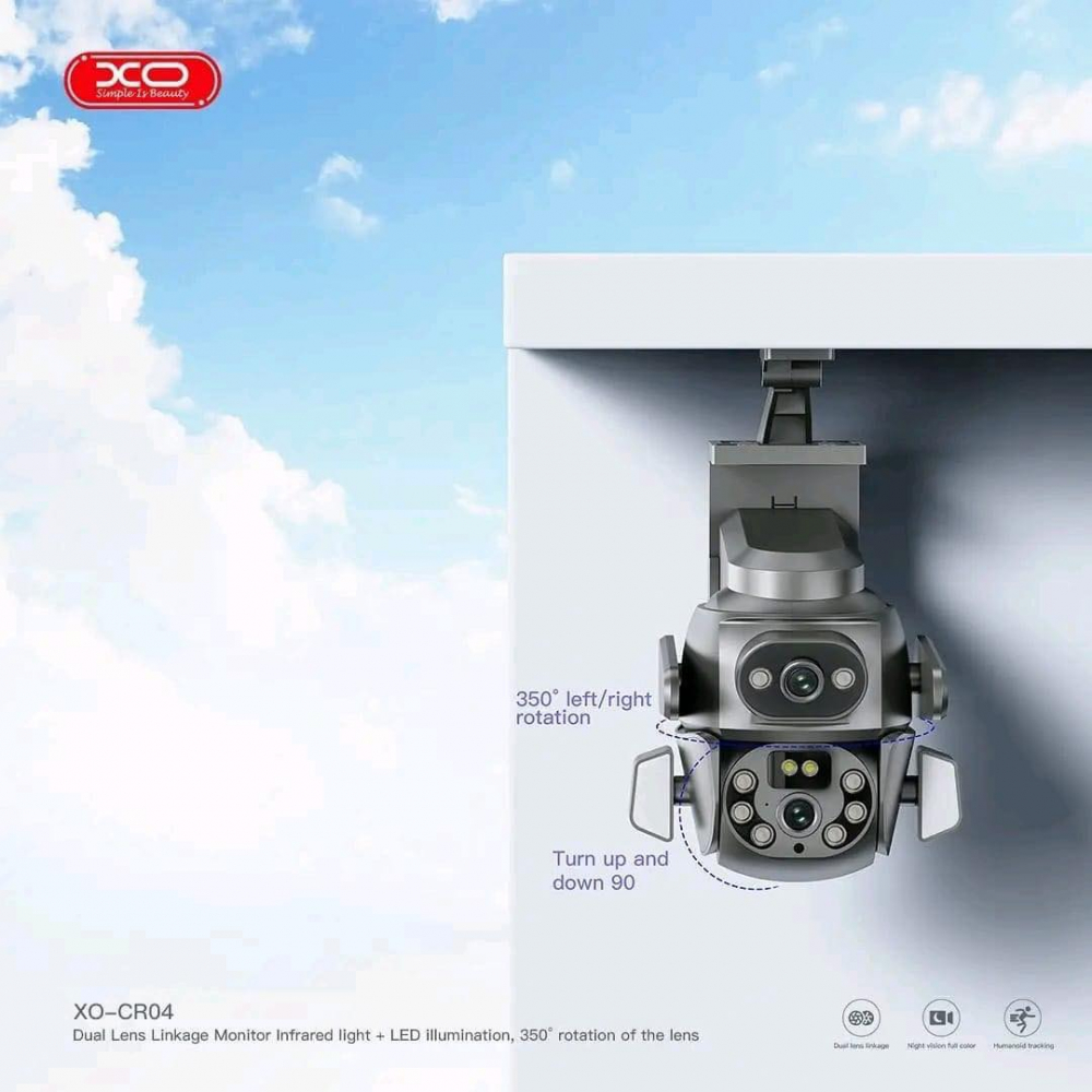 Уличная камера видеонаблюдения CR04 Robot, Dual Screen, 4MP, WiFi 2.4G, ночное видение [6]