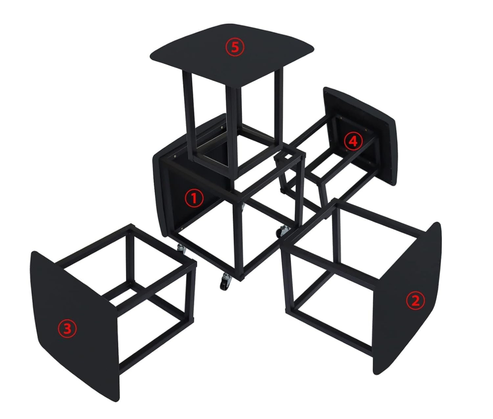 Cub Transformer 5 în 1 CubeX5 – 5 scaune pliabile în cub, Maro Deschis (N2) [9]