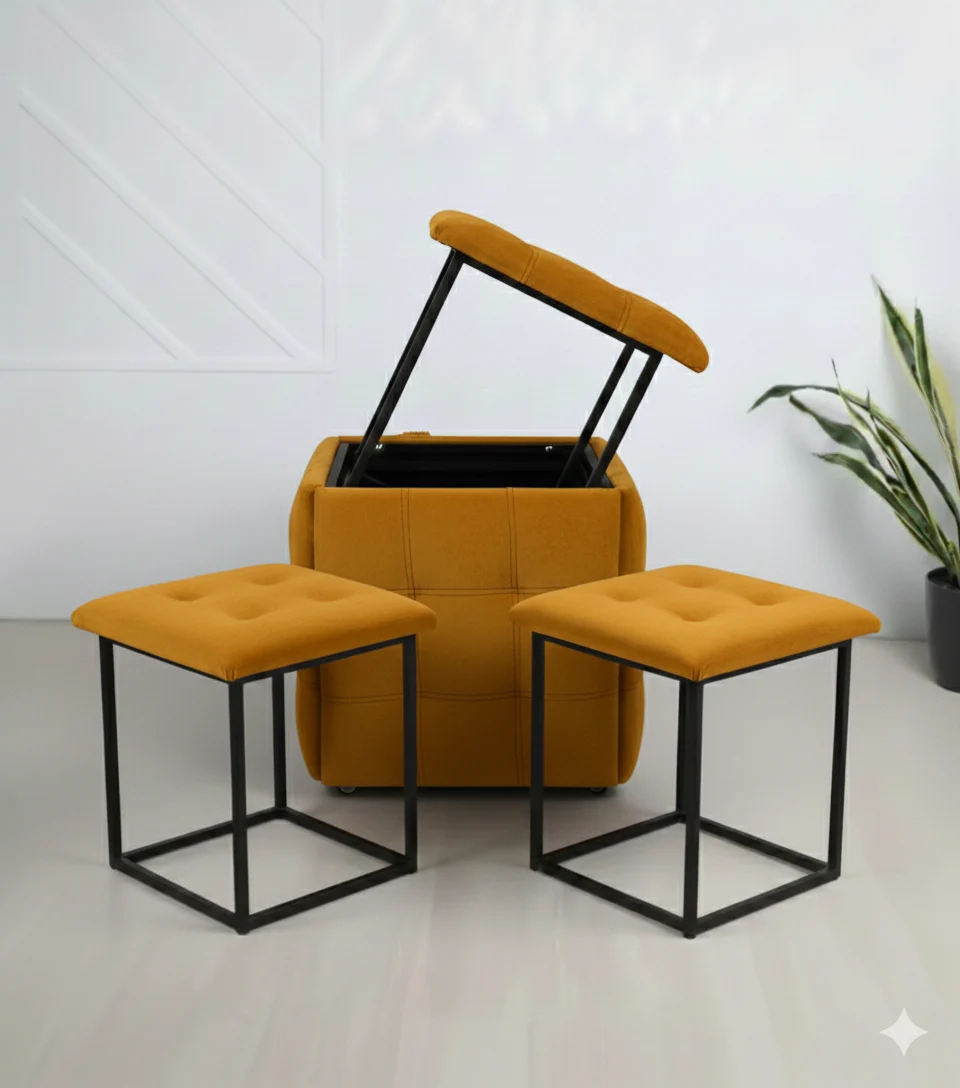 Куб-трансформер CubeX5 Горчичный жёлтый (N39) – Горчичный, стильная трансформируемая мебель [3]