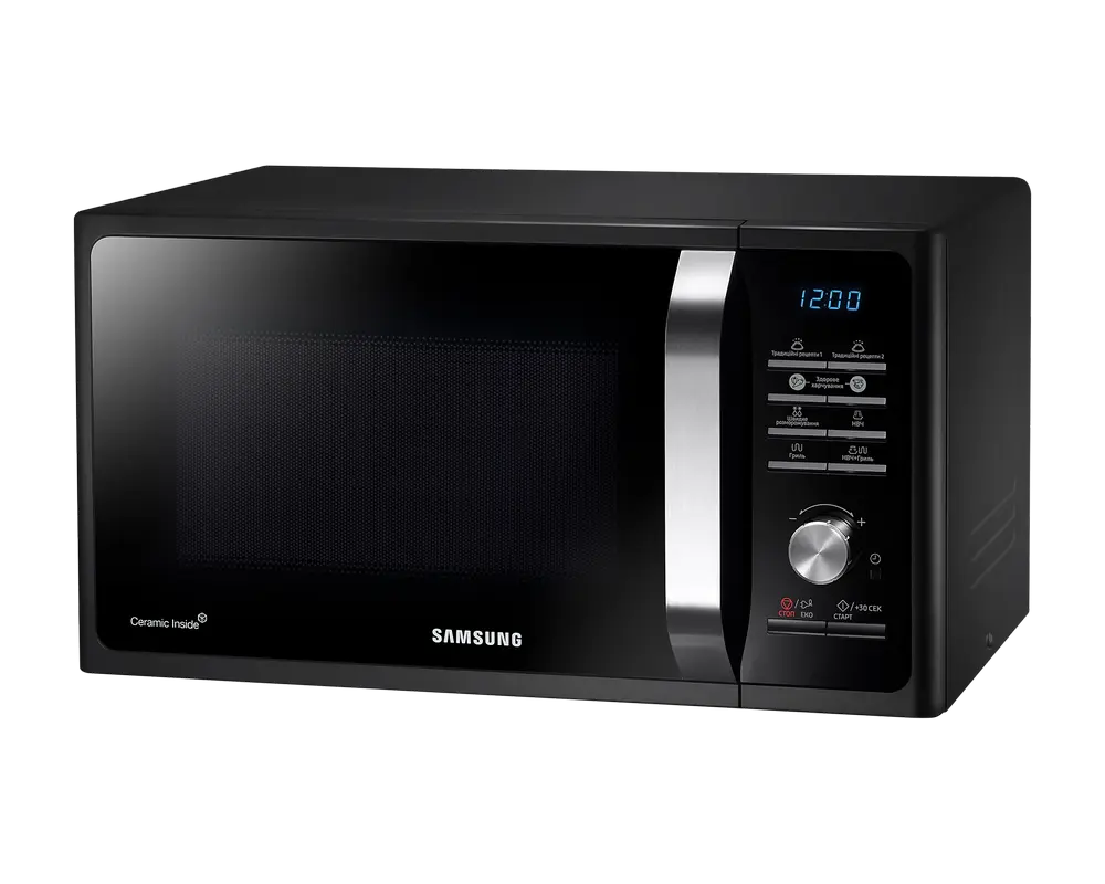 Микроволновая печь Samsung MG23F301TAK/OL, 23 л, Гриль, 800 Вт, Черная — Элегантность и эффективность на вашей кухне [3]
