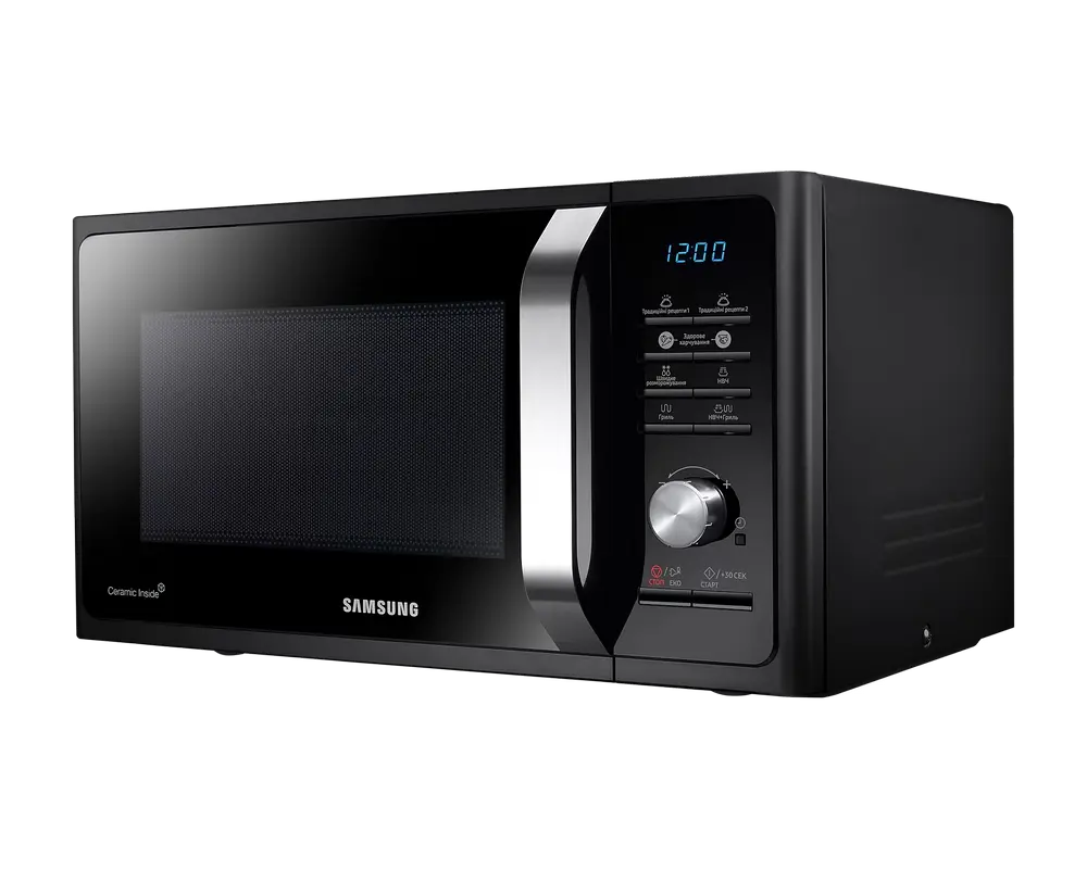Микроволновая печь Samsung MG23F301TAK/OL, 23 л, Гриль, 800 Вт, Черная — Элегантность и эффективность на вашей кухне [2]