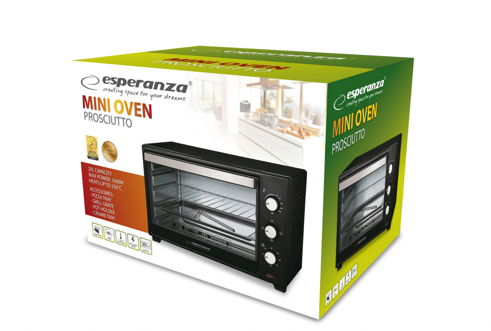 Cuptor Electric Esperanza PROSCIUTTO EKO008, 20L, 1600W – Mobishop.md [3]