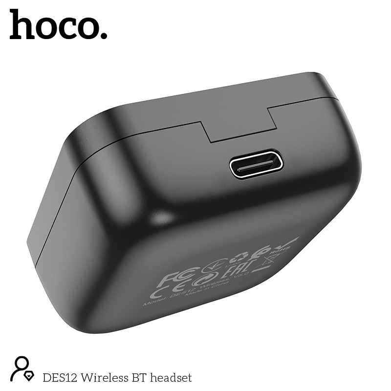 Căști Wireless DES12 Bluetooth 5.0 – Sunet Clar și Design Compact Negru [2]