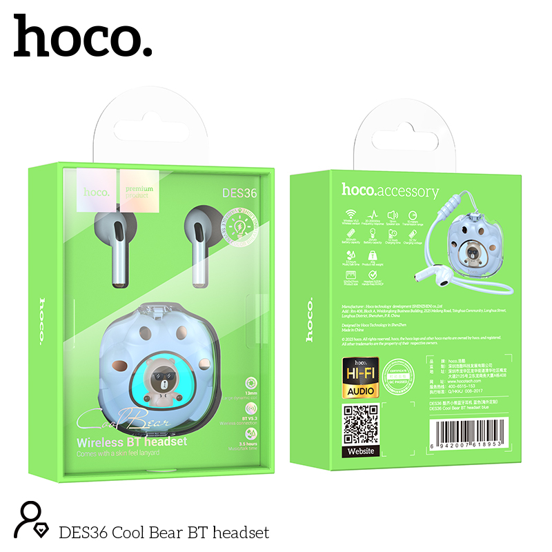 DES36 Cool BearBT headset blue [2]
