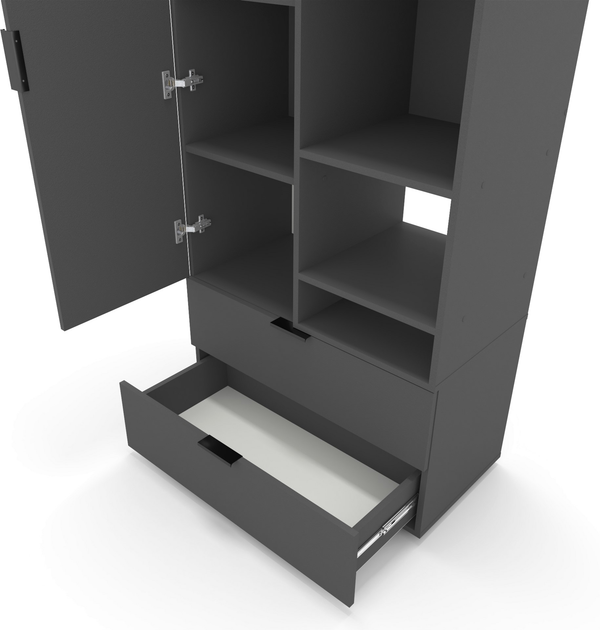 Шкаф с распашными дверцами Nex Home A001R, 800x420x2300 мм, ЛДСП, Антрацит – современный стиль и практичность [3]