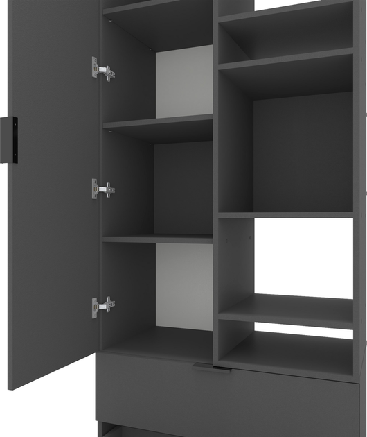 Шкаф с распашными дверцами Nex Home A001R, 800x420x2300 мм, ЛДСП, Антрацит – современный стиль и практичность [4]