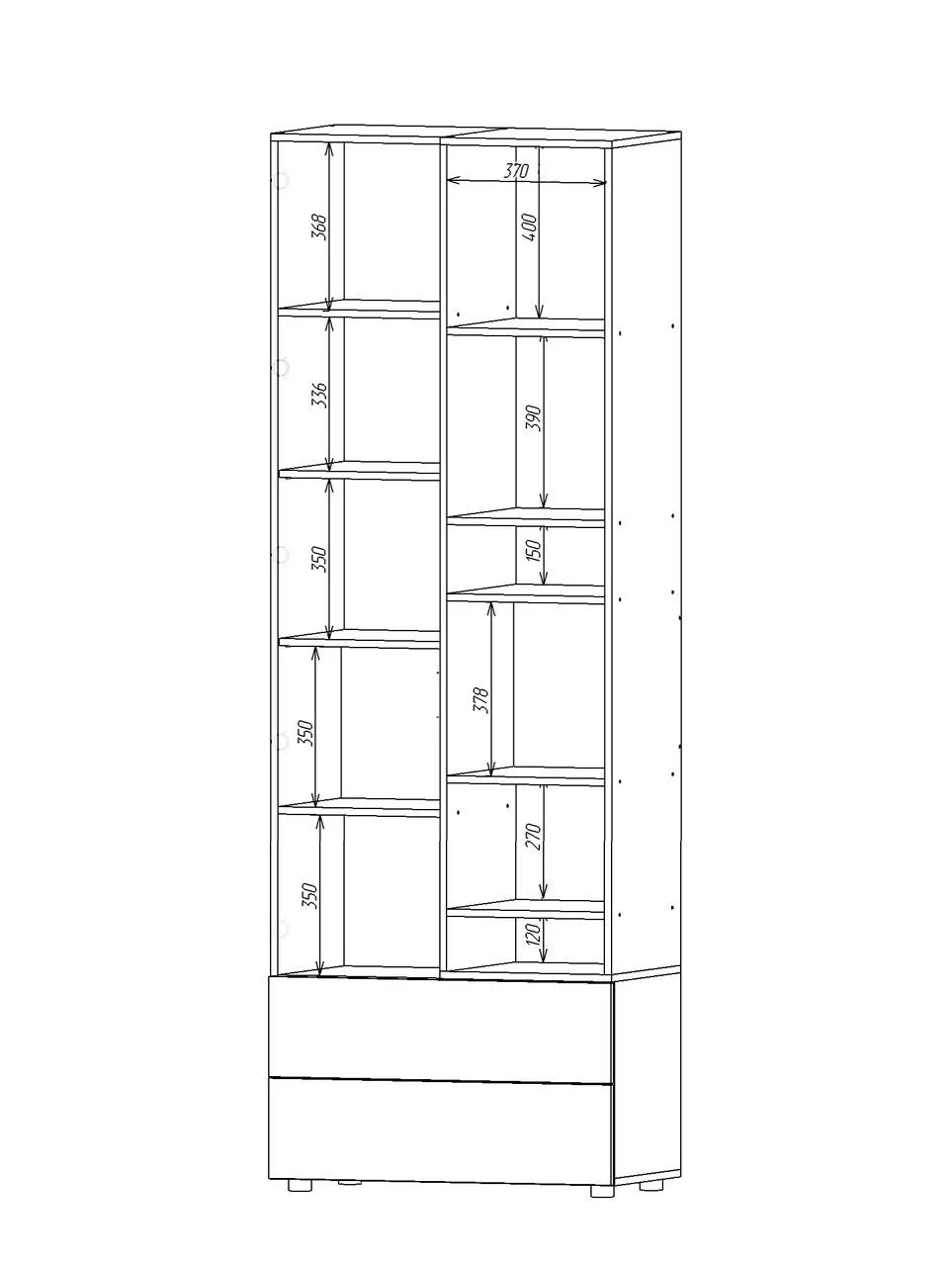 Шкаф с распашными дверцами Nex Home A001R, 800x420x2300 мм, ДСП, Anthracite/Oak Artisan – стиль и практичность для вашего интерьера [5]