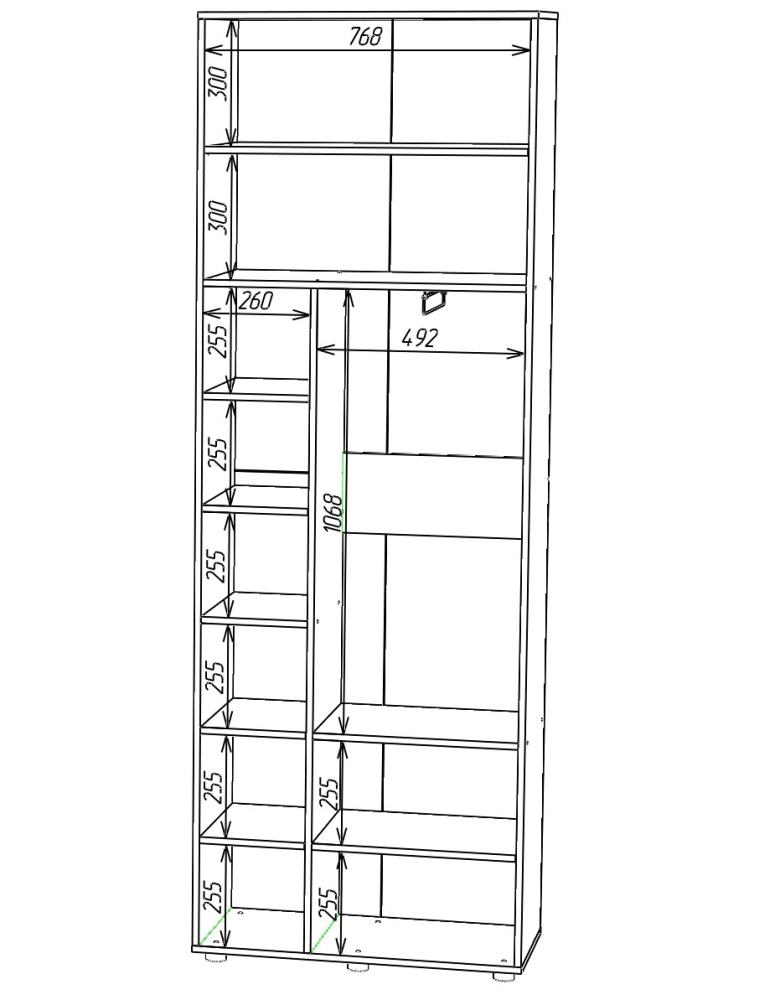 Dulap cu uși batante Nex Home A007 80x42x230 cm White Snow – Eleganță și organizare perfectă la înălțime [3]