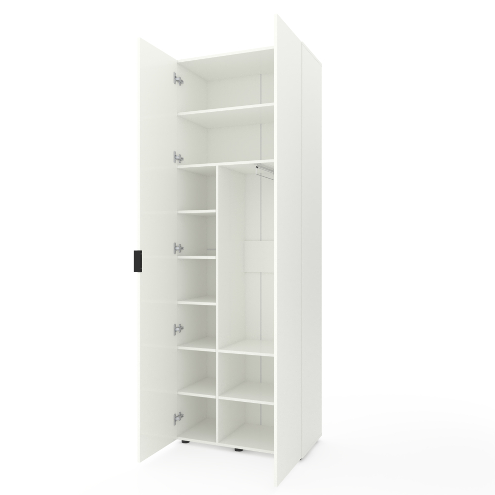 Dulap cu uși batante Nex Home A007 80x42x230 cm White Snow – Eleganță și organizare perfectă la înălțime [2]
