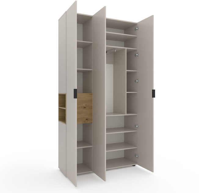 Dulap cu uși batante Nex Home A015L, 1200x420x2300 mm, PAL, Cashmere/Oak Artisan [2]
