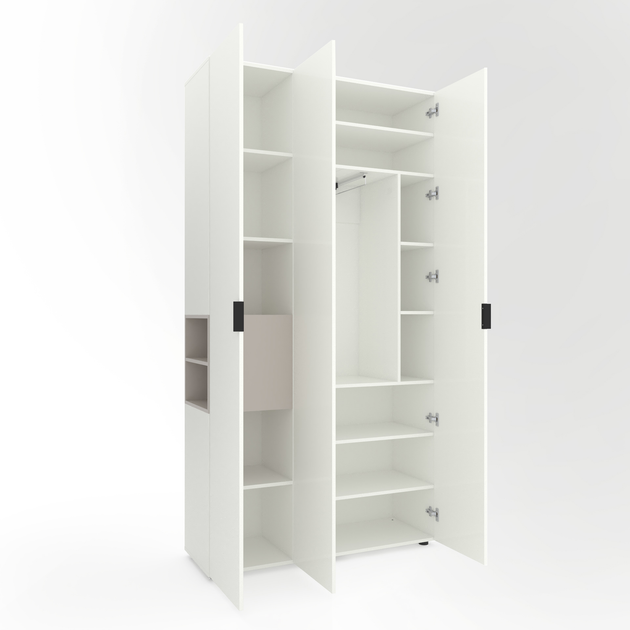 Dulap cu uși batante Nex Home A015L, 1200x420x2300 mm, PAL, Cashmere/White Snow [2]