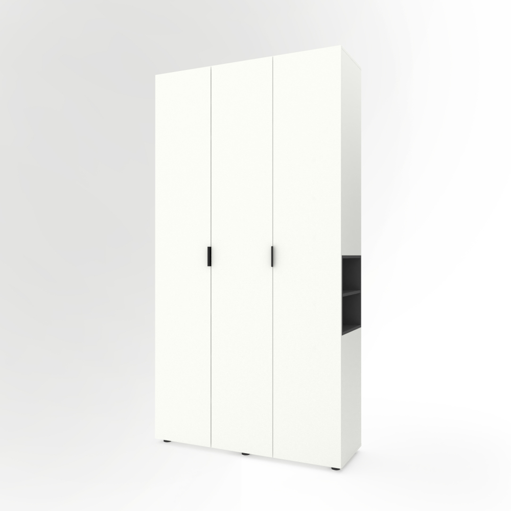 Dulap cu uși batante Nex Home A015R, 1200x420x2300 mm, PAL, White Snow/Anthracite [1]