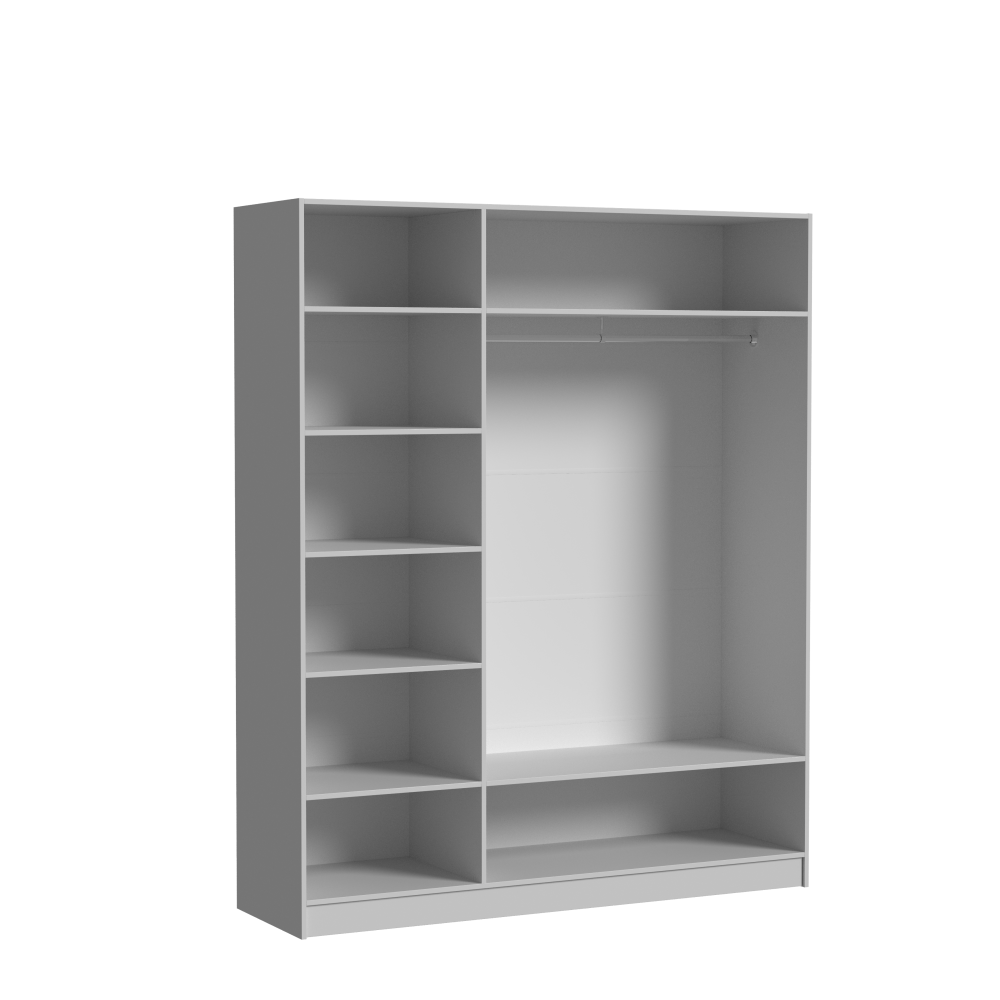 Dulap cu uși batante Nex Home Urban 180×52,4×220 cm Alb – Garderobă generoasă și stil minimalist scandinav [2]