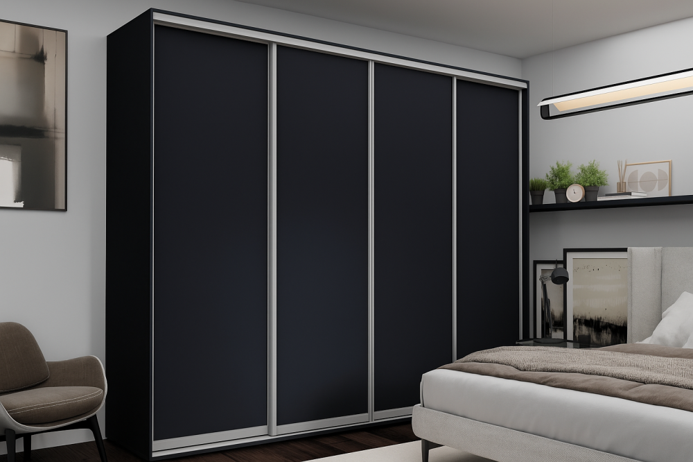 Dulap cu uși glisante Nex Home Antracit 300×60×240 cm – Lux industrial și spațiu uriaș pentru toată garderoba [1]