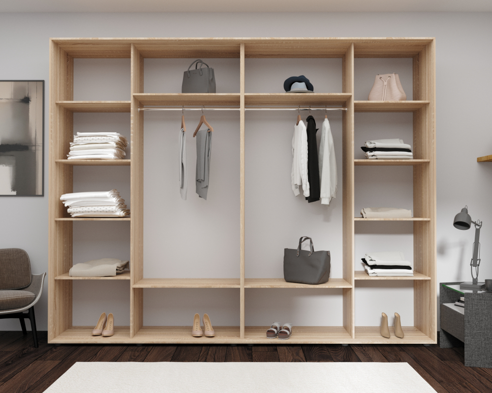 Шкаф-купе Nex Home Сонома 300×60×240 см – Гигантская гардеробная с тёплым натуральным дубом [2]
