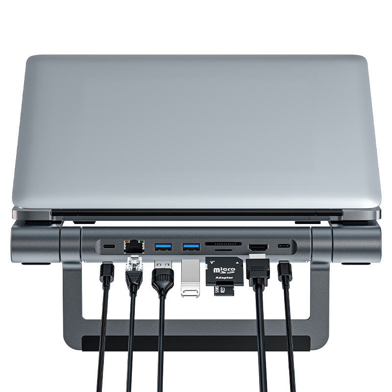 E5 PLUS – Suport Multifuncțional USB-C 8-în-1 cu HUB pentru Laptop – Performanță, Conectivitate și Design Premium [2]