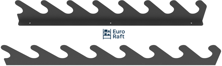 Element de fixare Euro Raft pentru unelte de grădină, metal vopsit – 800 x 30 x 120 mm, negru [2]