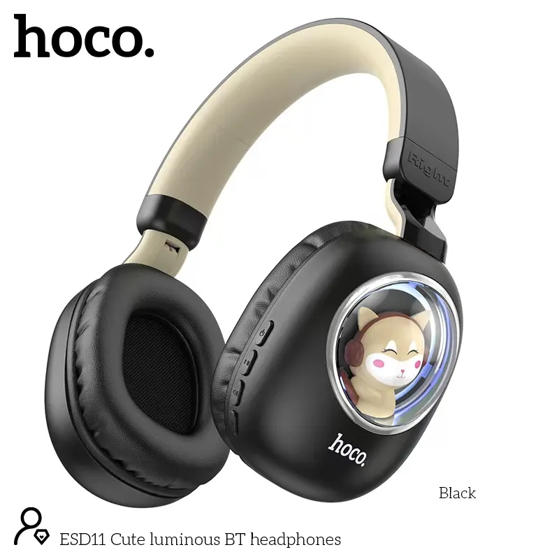 ESD11 Cute luminous BT headphones black [1]