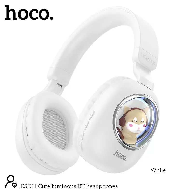 ESD11 Cute luminous BT headphones white [1]