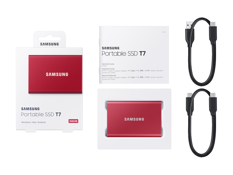 External SSD 1TB Samsung T7, USB 3.2, Red [4]