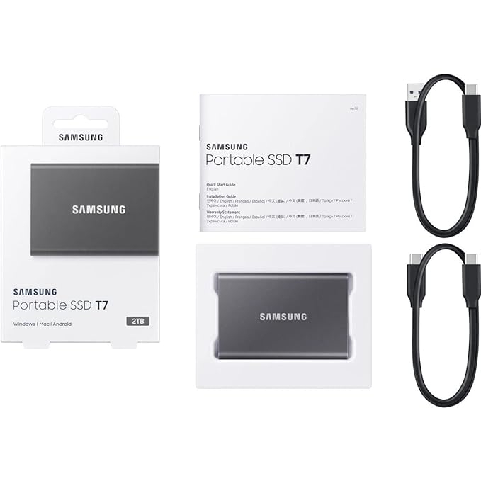 External SSD 2TB Samsung T7, USB 3.2, Titan Grey [5]