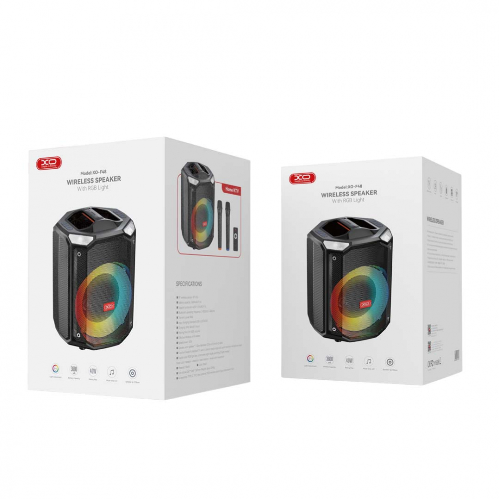 F48 Dual Wheat 8" Phantom RGB Bluetooth Speaker 40W (with remote control) [2]